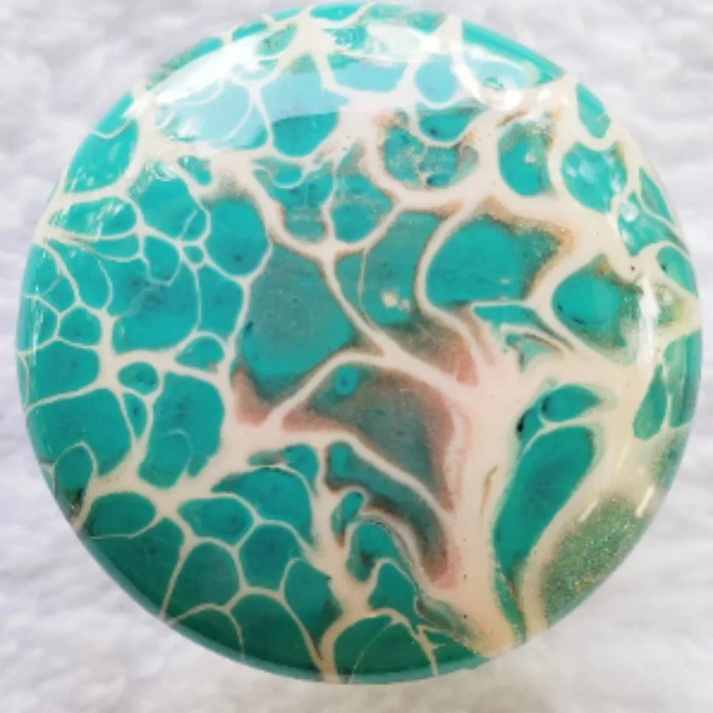 Hand Crafted Cabinet Door Knobs Hand Painted White Pink Turquoise Sage Wooden